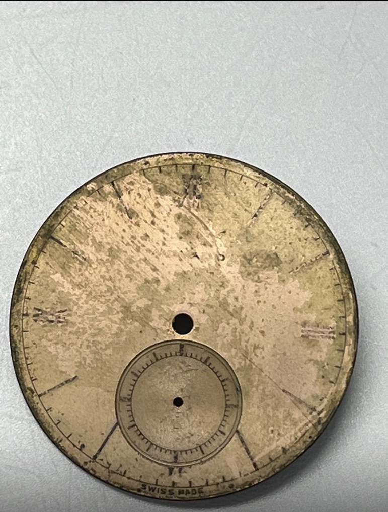 Dreffa Geneve chronograaf wijzerplaat voor restauratie door EM Watch Service